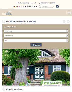 Real Estate Website on Tablet